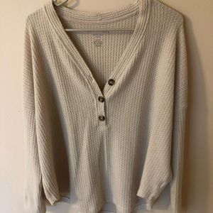 American eagle waffle button sweater